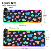 Color Cow Wireless Charging Mouse Pad for Mobile Phone Extra Large Gaming Mousepad with 13 Lighting Modes Extended Desk Mat for Gaming MacBook PC Laptop Desk Home Office